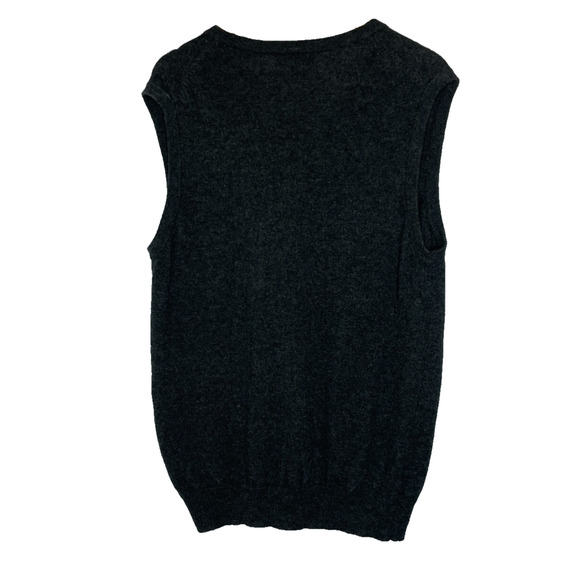 Men's Large Cashmere Boutique 100% Cashmere Gray V-Neck Sweater Vest - Picture 7 of 7